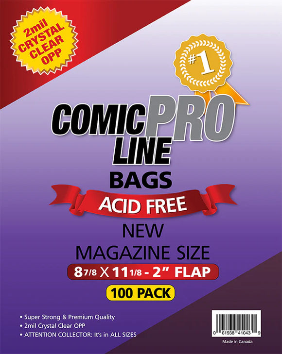 New Magazine Size Bags – 8 7/8″ x 11 1/8″ with 2″ flap x100
