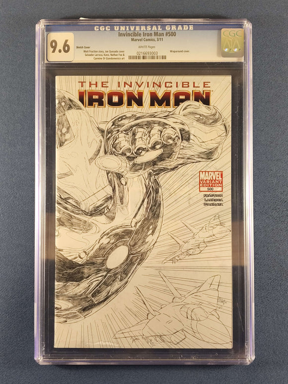 Invincible Iron Man  # 500 Sketch Variant  CGC 9.6