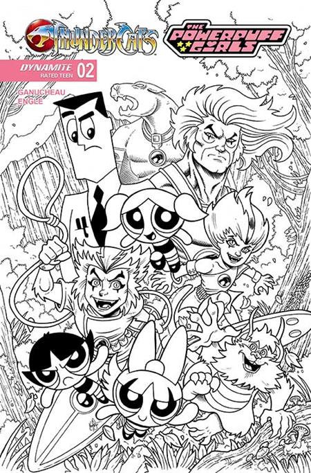 THUNDERCATS POWERPUFF GIRLS #2 CVR L INC 1:5 KEN HAESER FOC BONUS LINE ART VAR