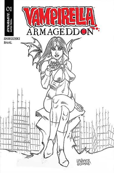 VAMPIRELLA ARMAGEDDON #1 CVR O INC 1:10 JOSEPH MICHAEL LINSNER LINE ART VAR