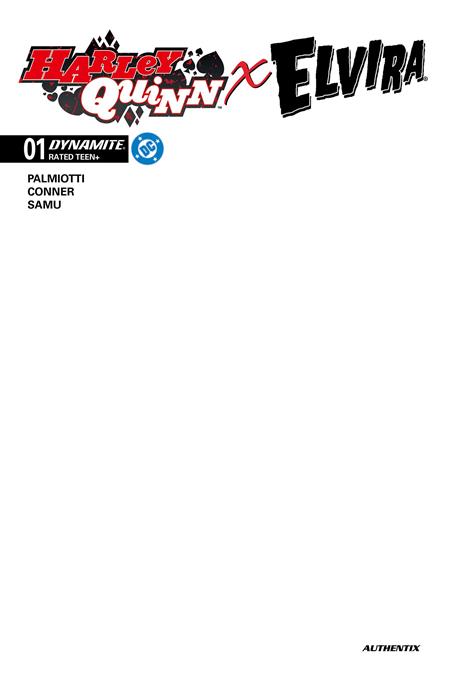 HARLEY QUINN X ELVIRA #1 CVR J BLANK AUTHENTIX VAR (2025)