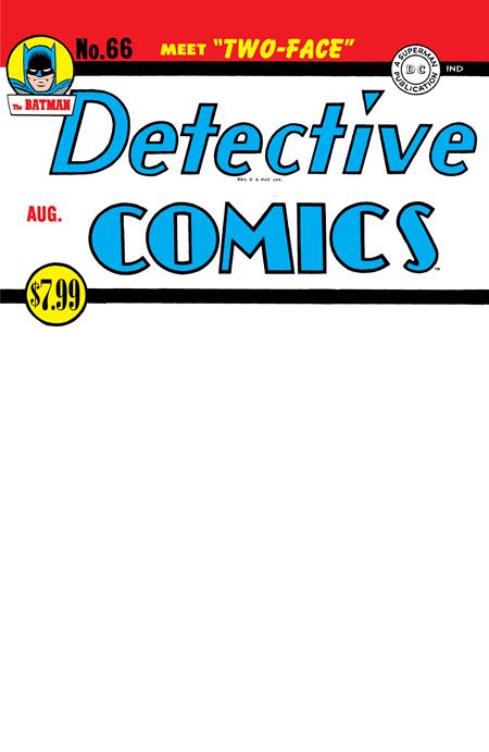 DETECTIVE COMICS #66 FACSIMILE EDITION CVR D BLANK VAR  (2025)