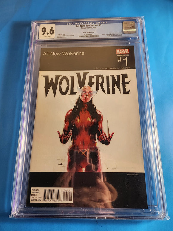 All-New Wolverine  # 1  Grant Hip Hop Variant  CGC 9.6