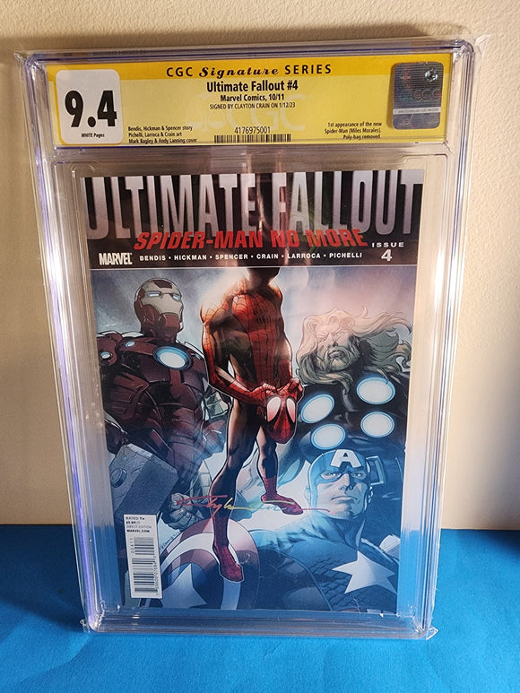 Ultimate Fallout  # 4  CGC  9.4  Signed By Clayton Crain