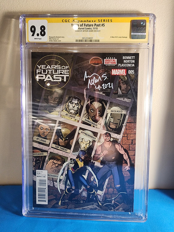 Years of Future Past  # 5  CGC 9.8  Signature Series Signed by Art Adams