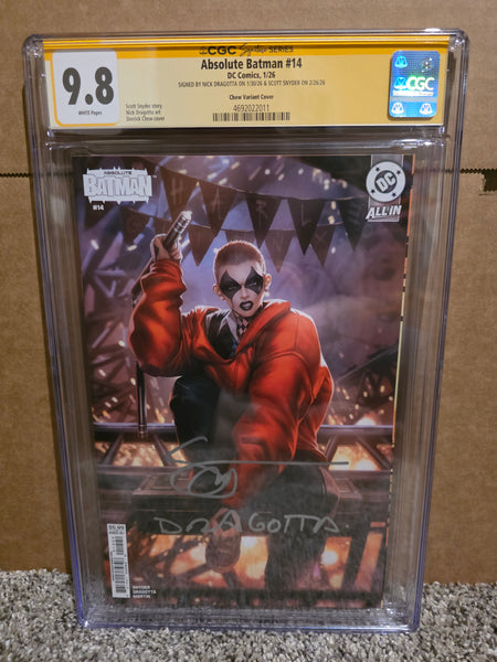Absolute Batman # 14 Chew Variant Signed by Dragotta/Snyder CGC