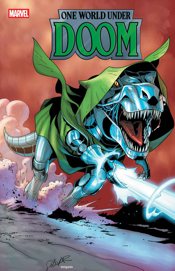 ONE WORLD UNDER DOOM #8 SALVADOR LARROCA DOOMASAUR VARIANT (2025)