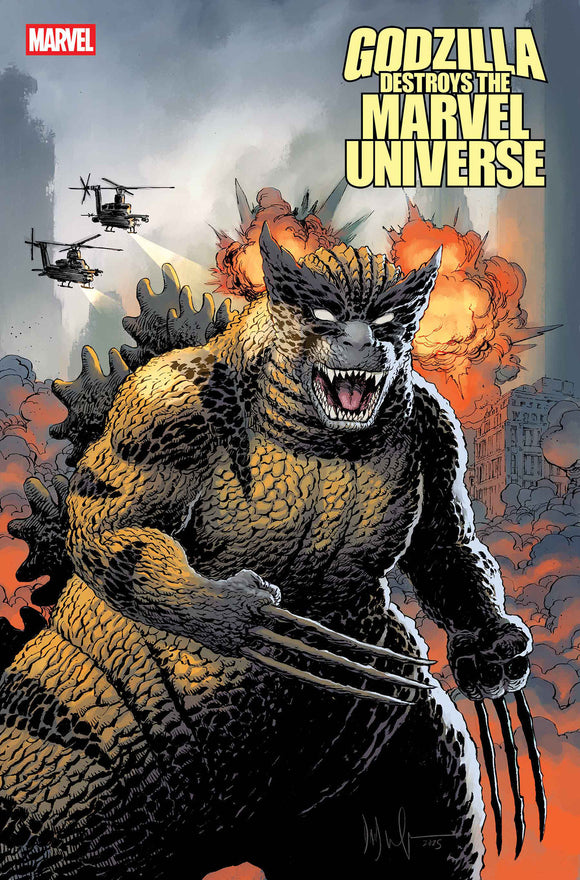 GODZILLA DESTROYS THE MARVEL UNIVERSE #4 DAVE WACHTER MARVELZED WOLVERINE-ZILLA VARIANT (2025)