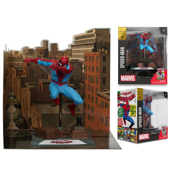 Marvel Spider-Man 1:10th Scale Collectible with Scene (The Amazing Spider-Man #38) Gold Label