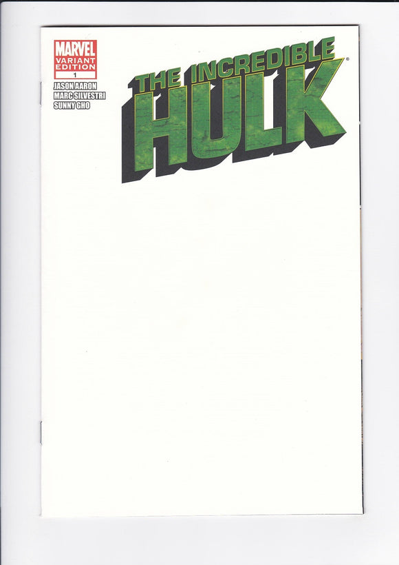 Incredible Hulk Vol. 3  # 1  Blank Variant