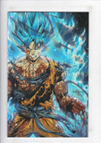 Akira Toriyama Tribute - Tyler Kirkham Battle Damaged Prism Foil Super Saiyan Blue Goku Variant