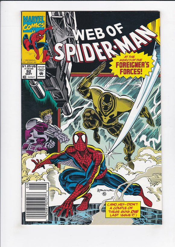 Web of Spider-Man  Vol. 1  # 92  Newsstand