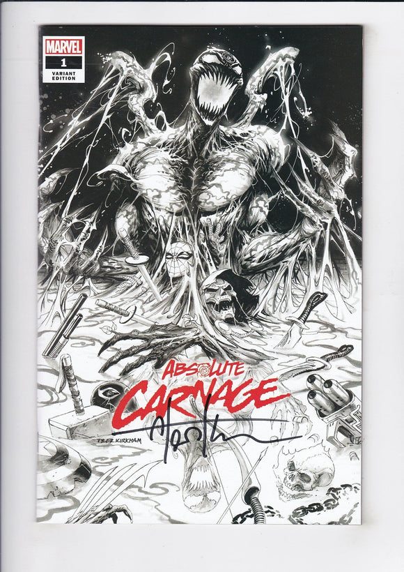 Absolute Carnage  # 1  Kirkham B&W Exclusive Variant  Signed