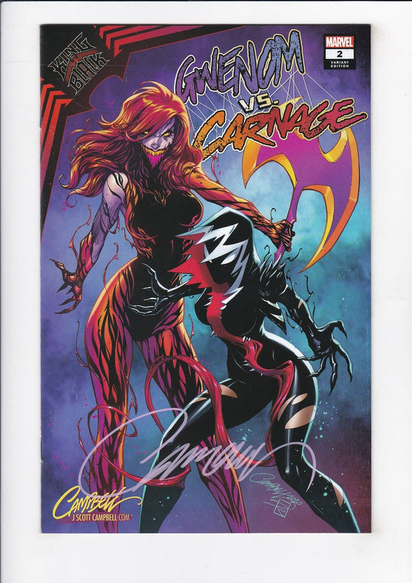 Gwenom vs. Carnage  # 2  Campbell Exclusive Variant Signed
