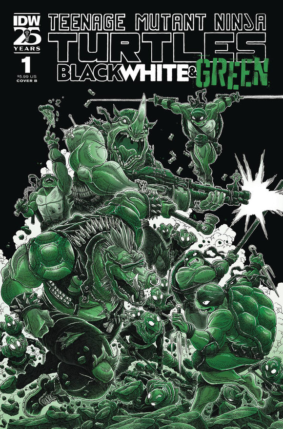 Teenage Mutant Ninja Turtles: Black, White, and Green #1 Variant 40th Anniversary (Berger)