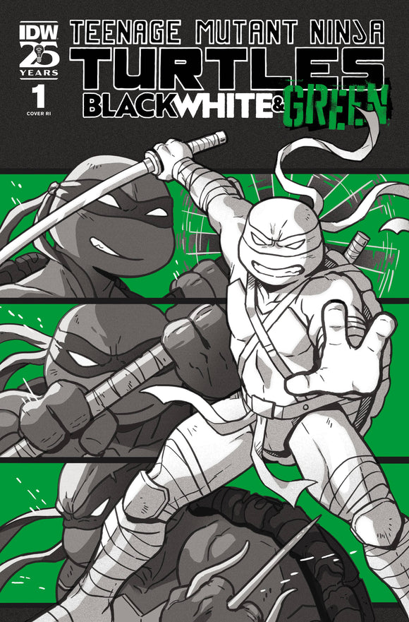 Teenage Mutant Ninja Turtles: Black, White, and Green #1 Variant RI (10) (Ganuch eau Foil Variant) [1:10]