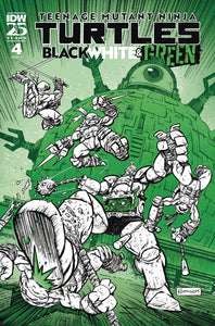 Teenage Mutant Ninja Turtles: Black, White, and Green #4 Variant RI (10) (Catalan Foil Variant) [1:10]