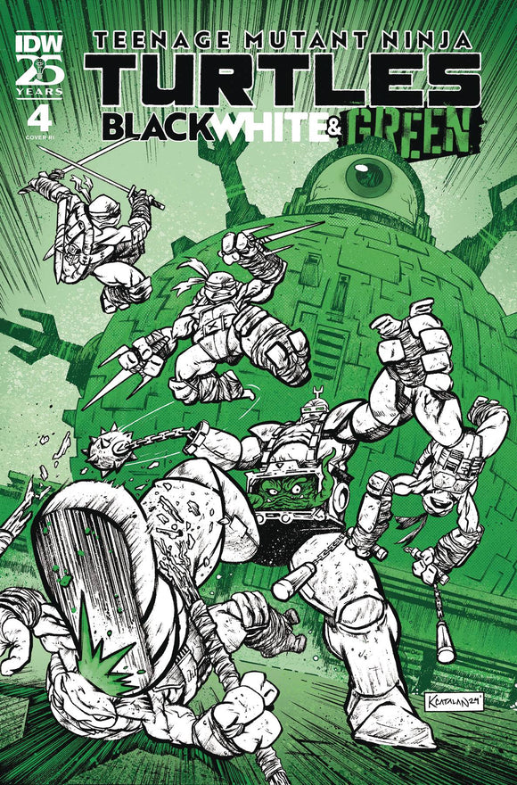 Teenage Mutant Ninja Turtles: Black, White, and Green #4 Variant RI (10) (Catalan Foil Variant) [1:10]