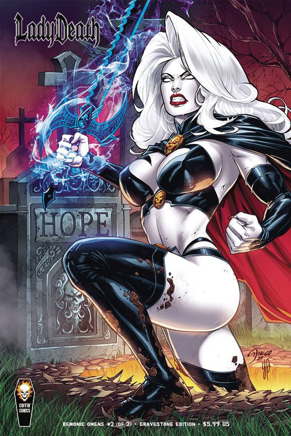 *Pre-Order* LADY DEATH DEMONIC OMENS #2 (OF 2) CVR B GRAVESTONE EDITION