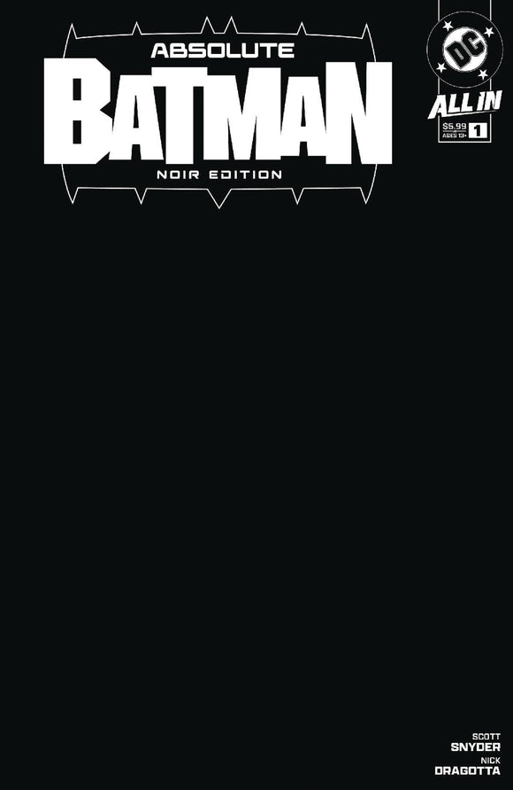 ABSOLUTE BATMAN NOIR EDITION #1 OS CVR B BLANK VAR