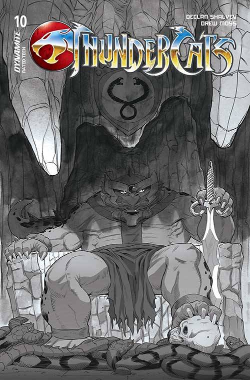 THUNDERCATS #10 CVR T 7 COPY FOC INCV MOSS SLITHE B&W