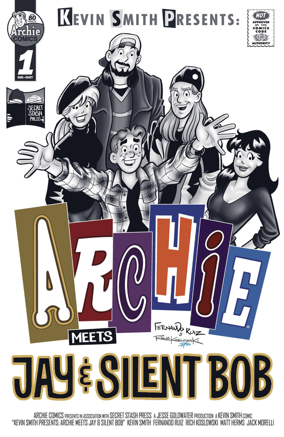 ARCHIE MEETS JAY AND SILENT BOB #1 (ONE SHOT) CVR B FERNANDO RUIZ RICH KOSLOWSKI HOMAGE GREYSCALE VAR
