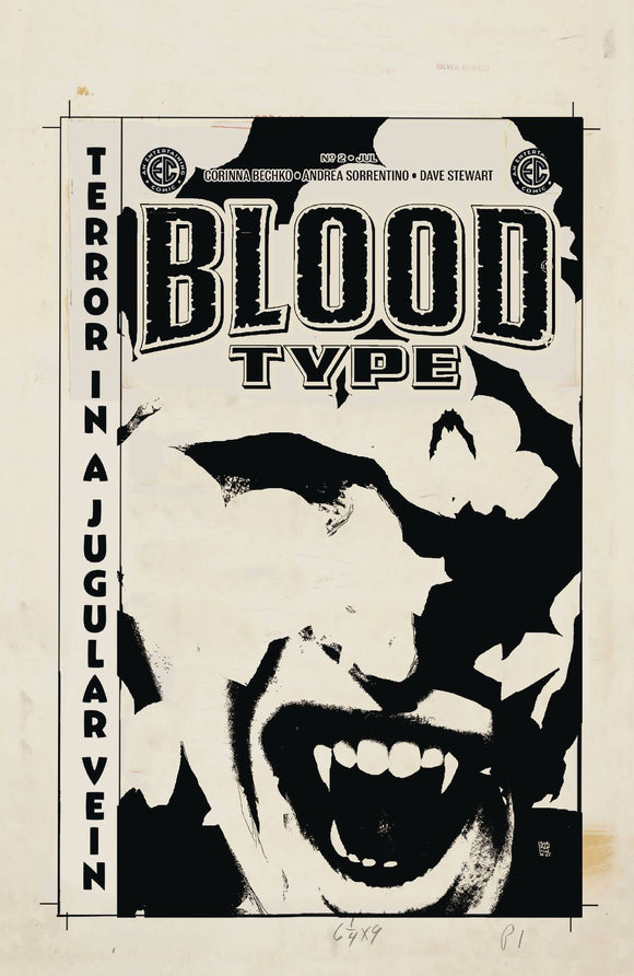 EC BLOOD TYPE #2 (OF 4) CVR D INC 1:20 ANDREA SORRENTINO B&W ARTIST EDITION VAR