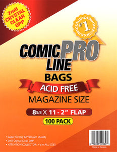 Magazine Size Bags – 8 5/8″ x 11″ with 2″ flap x100