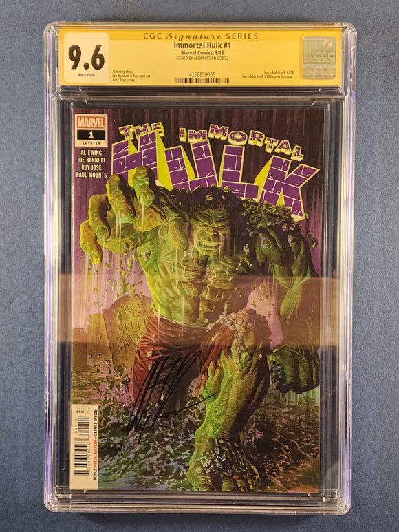 Immortal Hulk  # 1  Signed by Alex Ross CGC 9.6