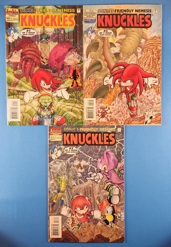 Sonic's Friendly Nemesis Knuckles  # 1-3  Complete Set