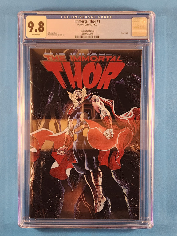 Immortal Thor  # 1 Coccolo Foil Variant  CGC 9.8